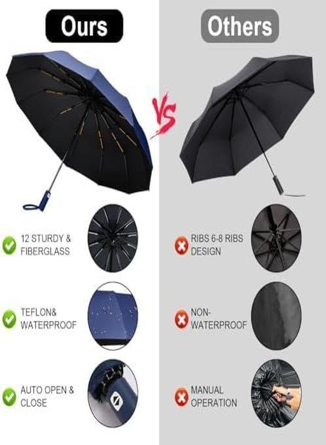 JAMBUVANTI® 1Pcs, Windproof Travel Umbrellas for Rain - Easy Auto Open Close, Durable & Compact Umbrella, Strong Frame - Backpack, Purse, Portable Umbrella for Outdoor - Image 3